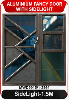 Fancy aluminium door with sidelight MWD9915/1-2564