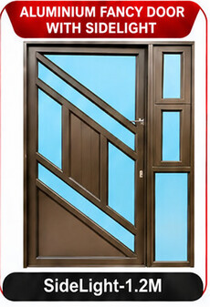 Fancy aluminium door with sidelight, design 07